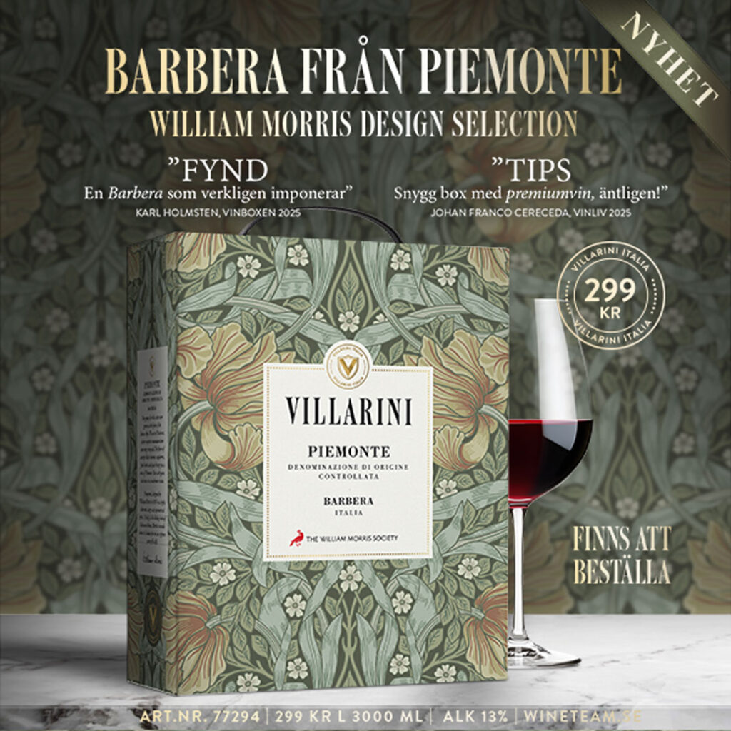 Villarini Piemonte Barbera William Morris – Allt om Vin